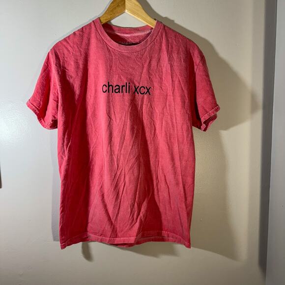 Charli XCX UO BRAT T-Shirt "Hi It's Me You're All In Danger" Pink Small - Picture 1 of 6